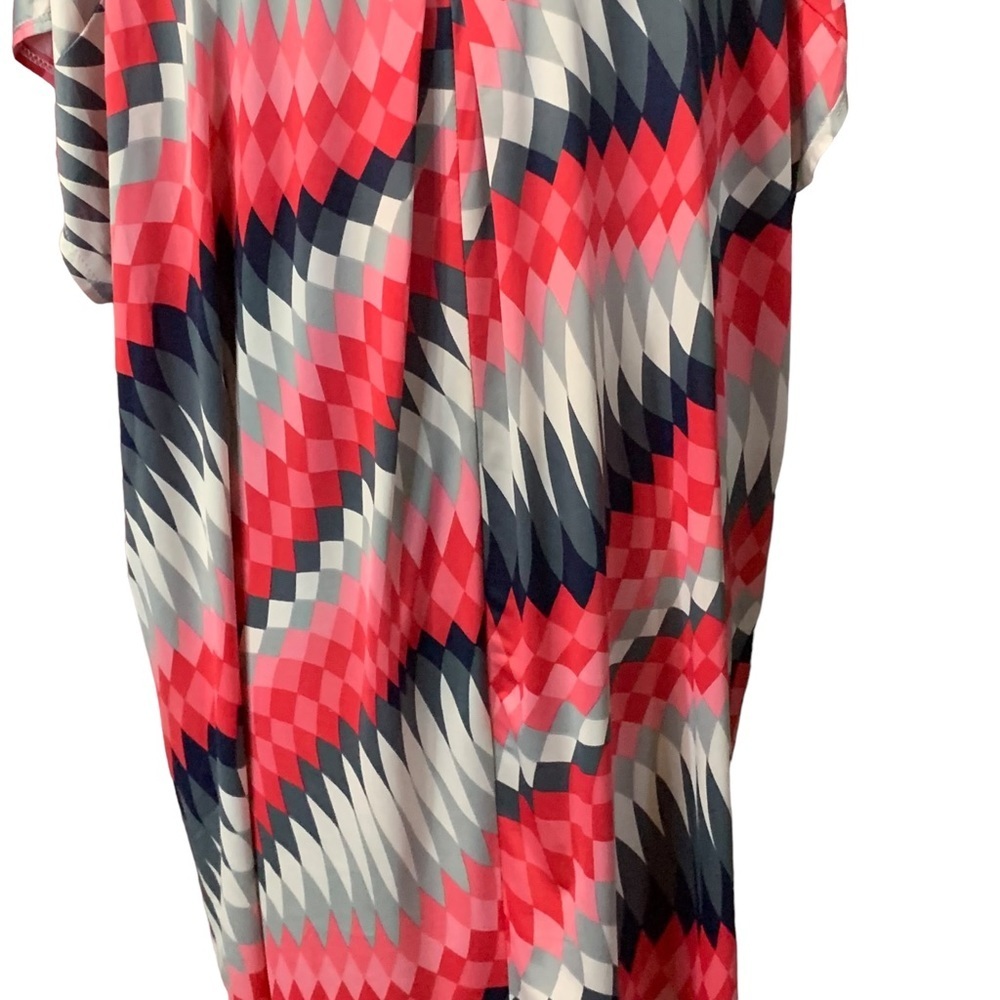 MOA USA women’s plus top geometric retro pattern long tunic - Picture 4 of 8